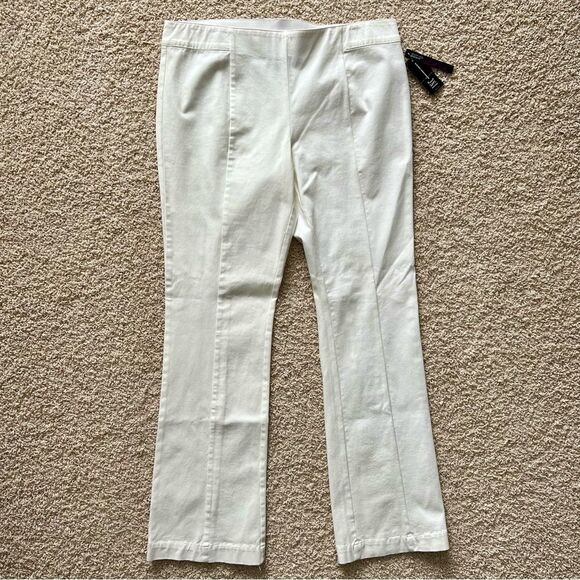 INC INTERNATIONAL CONCEPTS NWT Flat Front Boot Cut Pant Front Seam White Size 14 - Picture 3 of 8